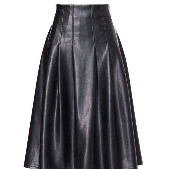 Faux Leather Midi Skirt - Picture 2 of 5